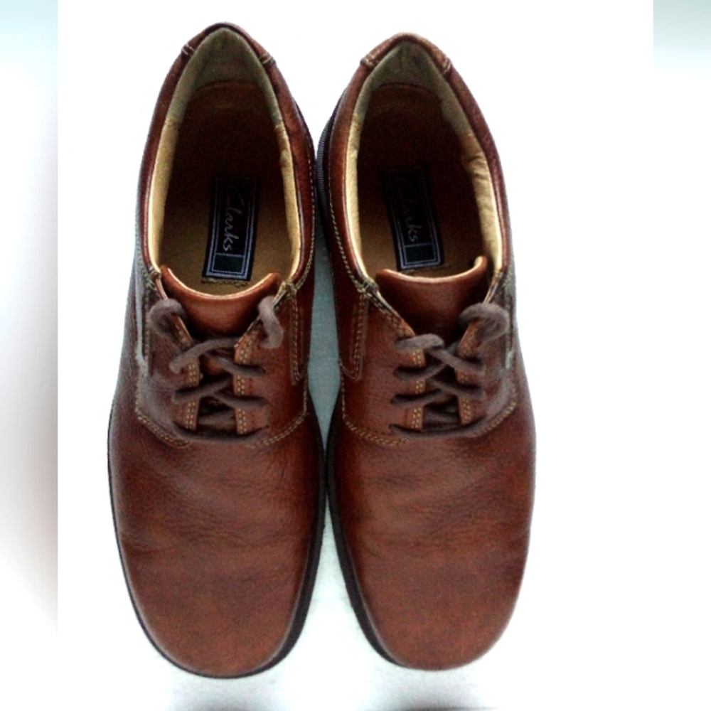 Clark's Top Grain Leather Lace-up Plain-Toe Saddle Shoes Men's 10.5 M Brown